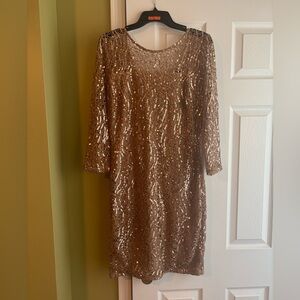 Gold sequin cocktail dress